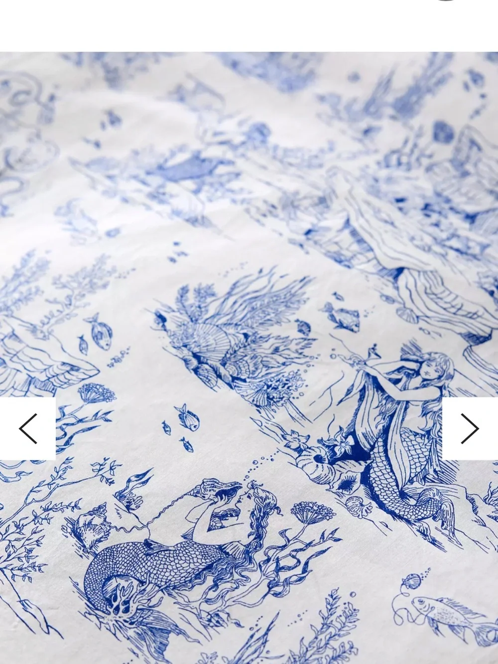 Urban outfitters Blue Toile Cotton Duvet Cover Set and sheet set. King size.